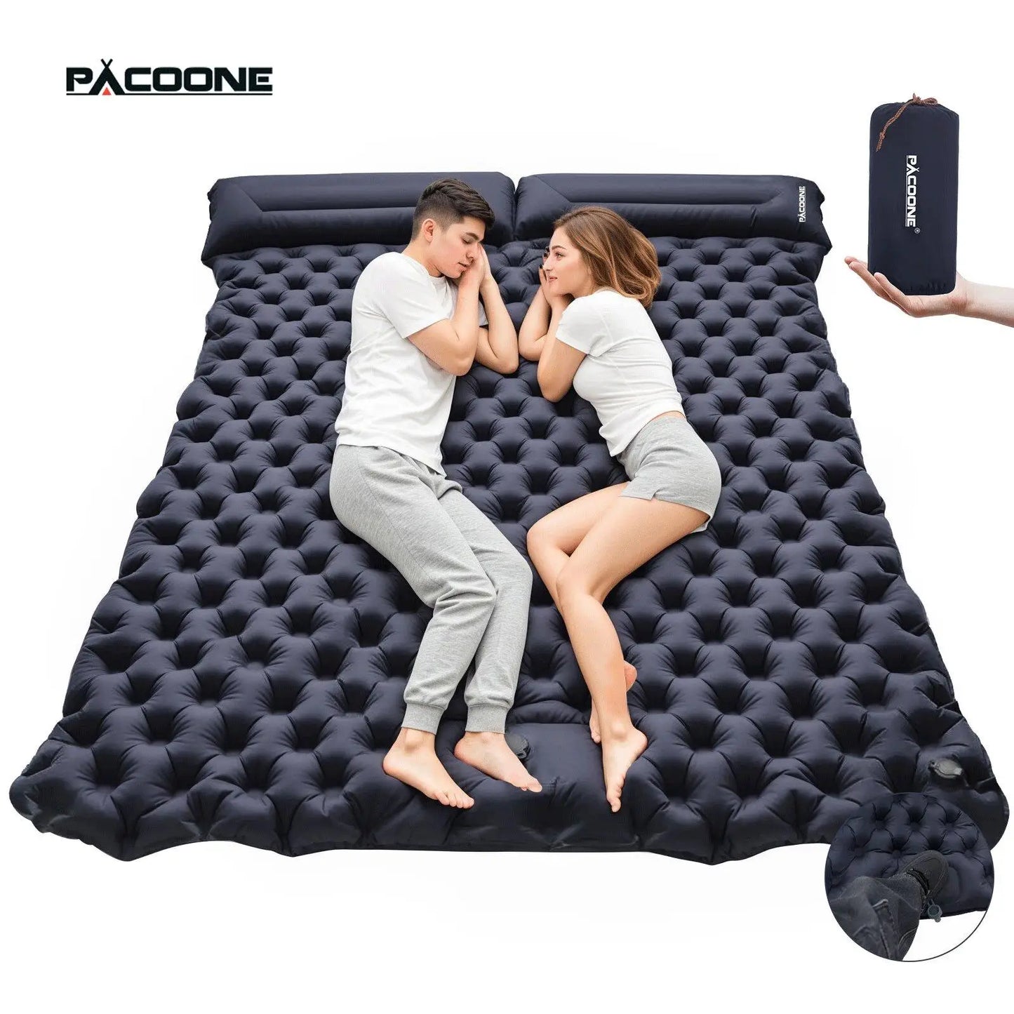 Foldable Outdoor Camping Inflatable Mattress - Warm, Ultra-Wide, Thick, Ultra-Light - Double-Use for Indoor Sleeping,