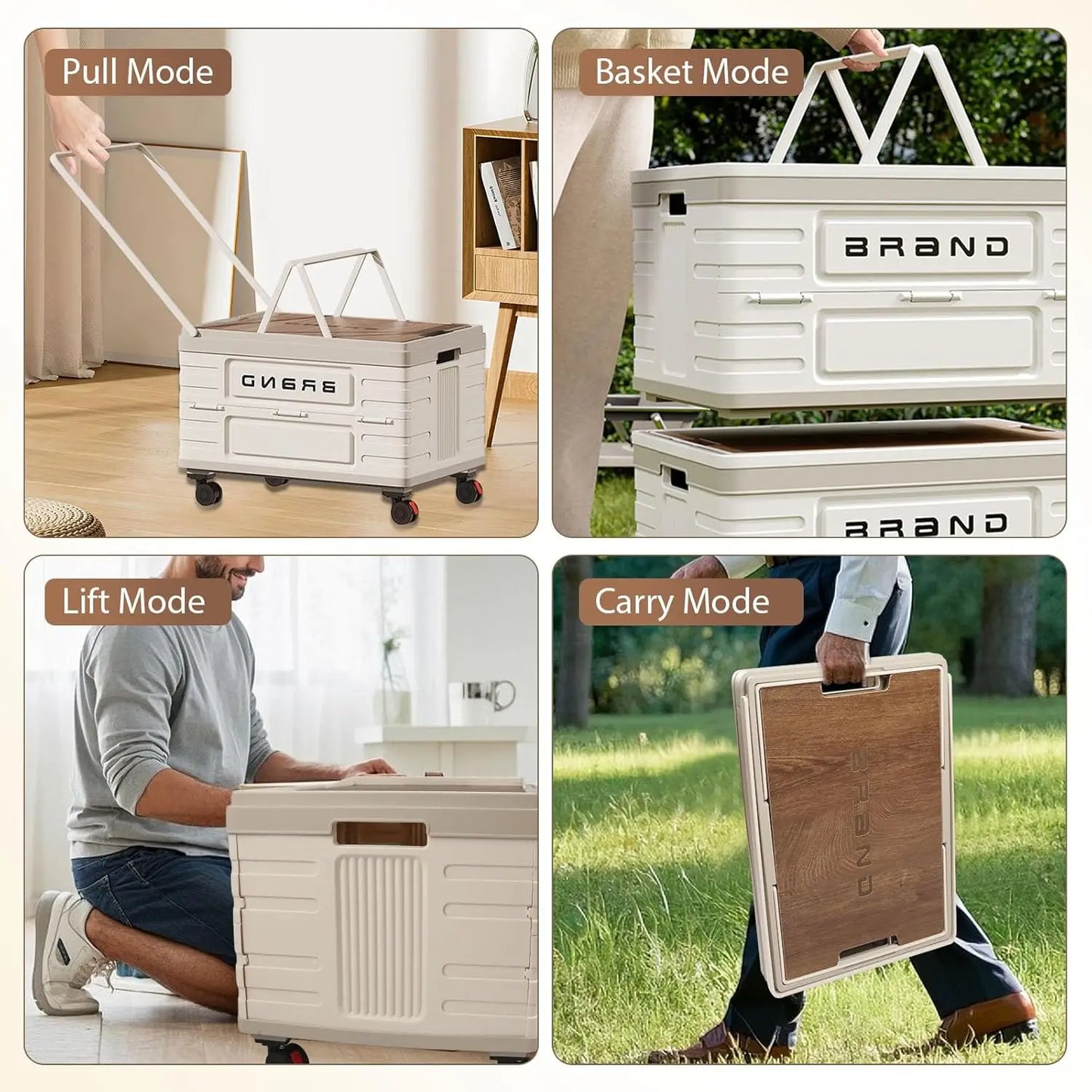 Heavy Duty Foldable Storage Cart With 360 Rotating Wheels