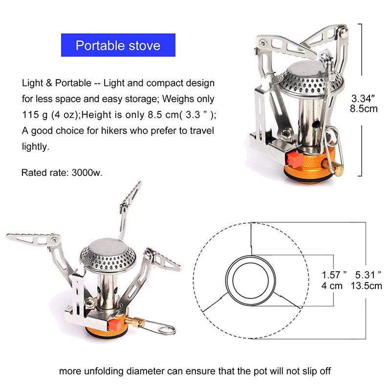 Widesea Portable Aluminum Camping Cookware With Folding Utensils Set