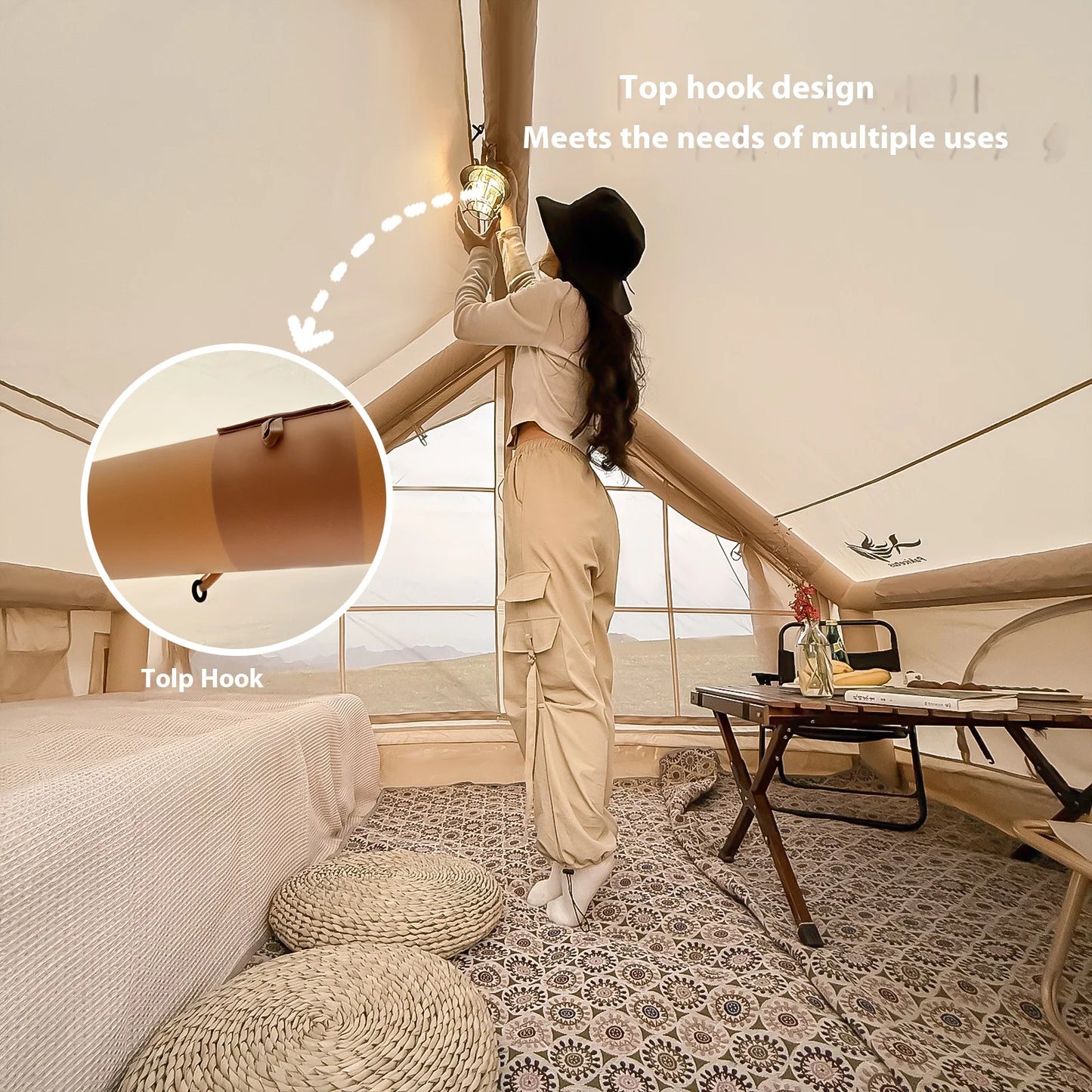Pakicetus Automatic Inflatable Camping Tent With Stove Port