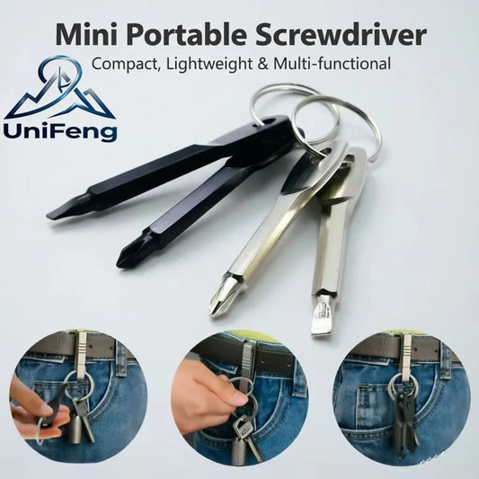 Portable Stainless Steel Phillips Slotted Keychain Screwdriver Set