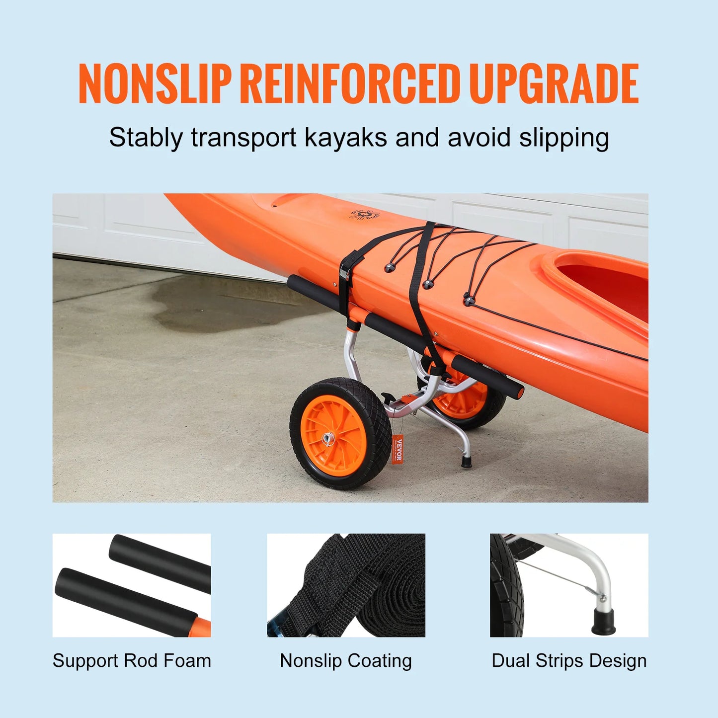 SucceBuy Professional Grade Kayak Cart 450 Lbs Aluminum Detachable Trolley