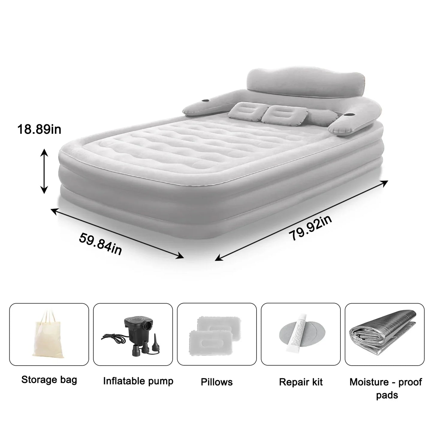 Automatic Inflatable Camping Mattress With Built In Pump Thickened PVC