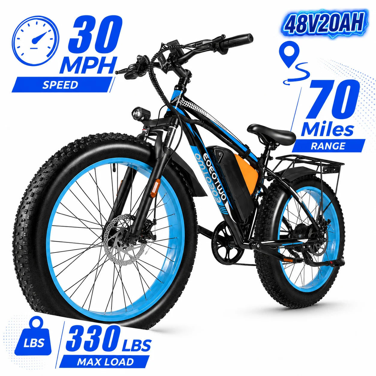 EOEOTWO High Power Electric Fat Tire Bike For Long Distance
