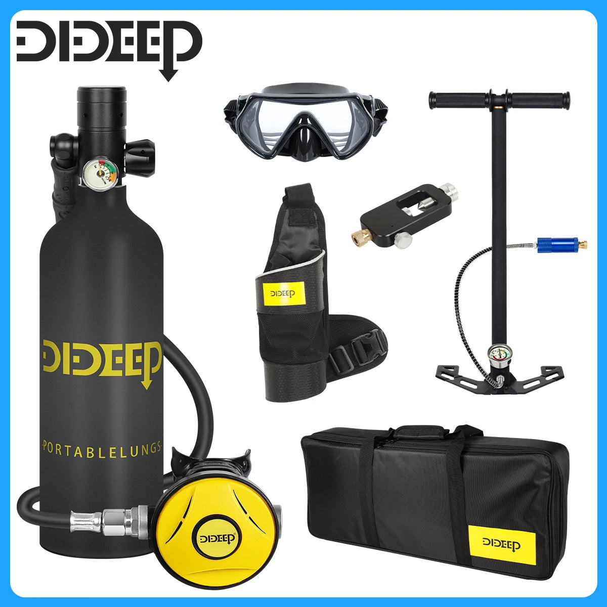 DIDEEP Professional Portable Scuba Diving Tank With High Pressure Pump
