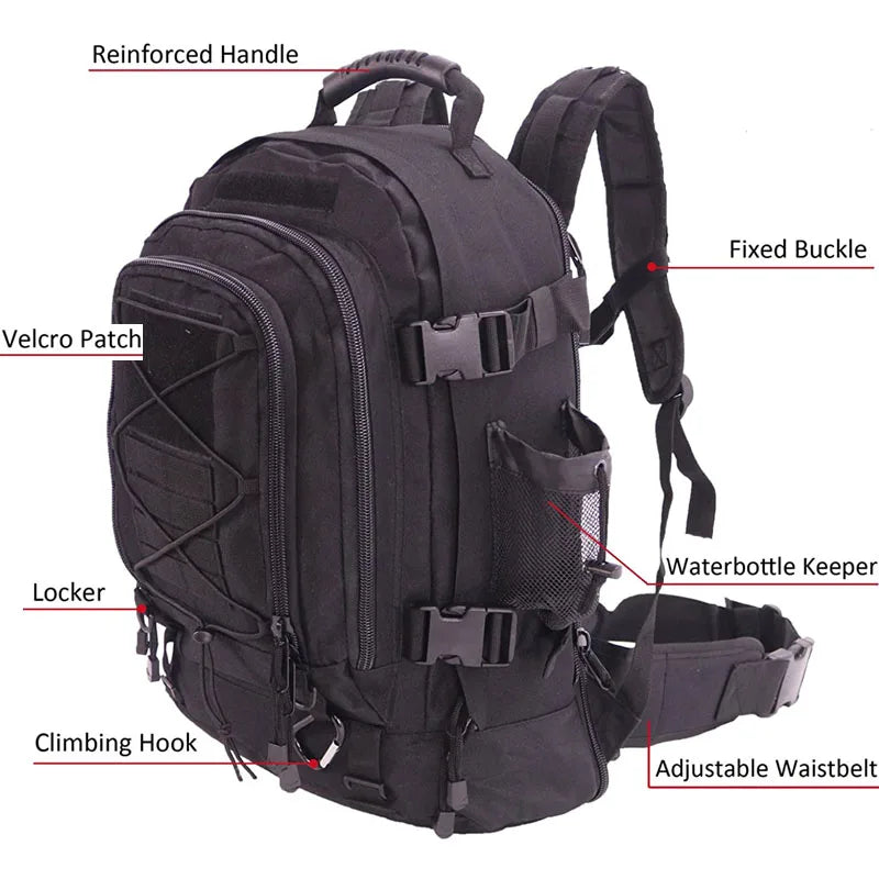 LQARMY Tactical Molle Backpack For Hiking Camping And Travel