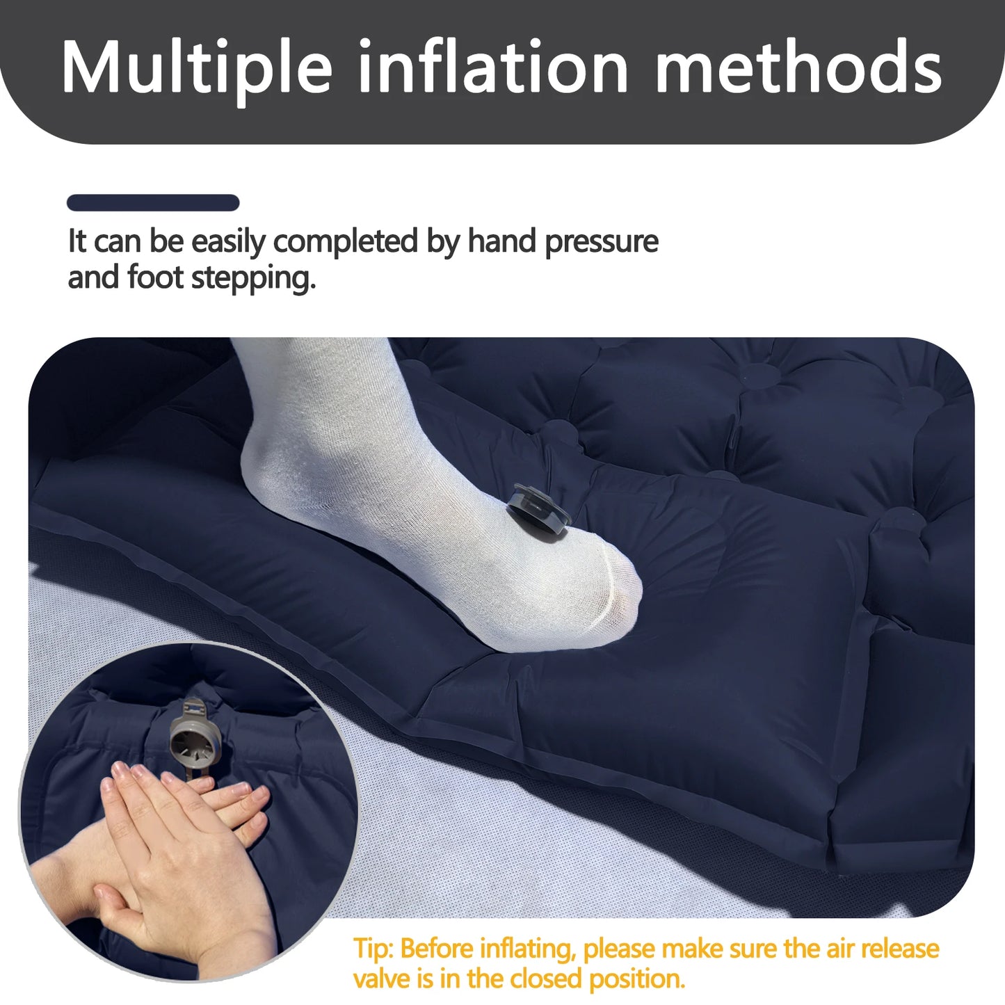 Cozy 10cm Thick Inflatable Mattress - Winter Insulated Camping Pad, Perfect Christmas Gift Idea for Family & Outdoor Adventures