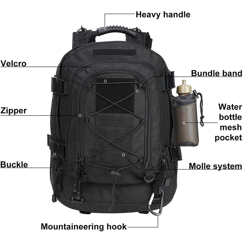 LQARMY Tactical Molle Backpack For Hiking Camping And Travel