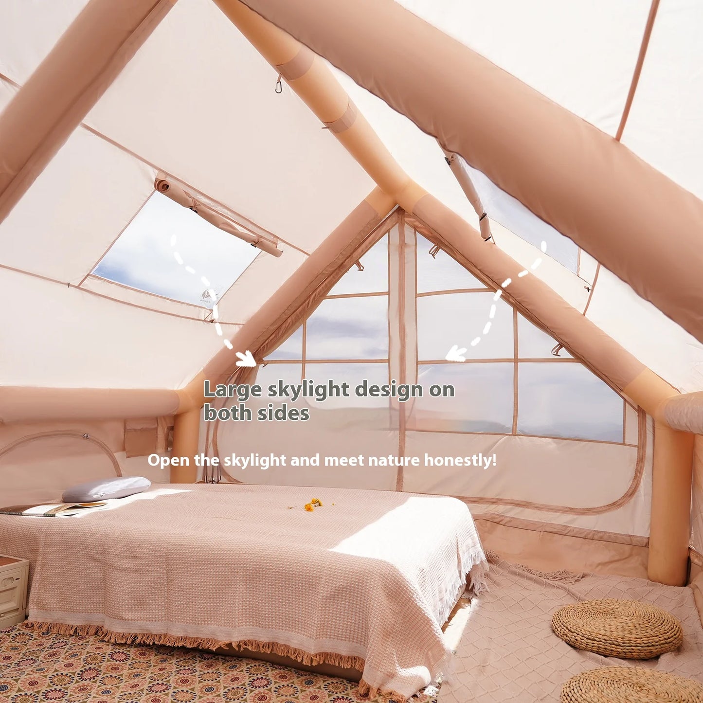 Pakicetus Automatic Inflatable Camping Tent With Stove Port