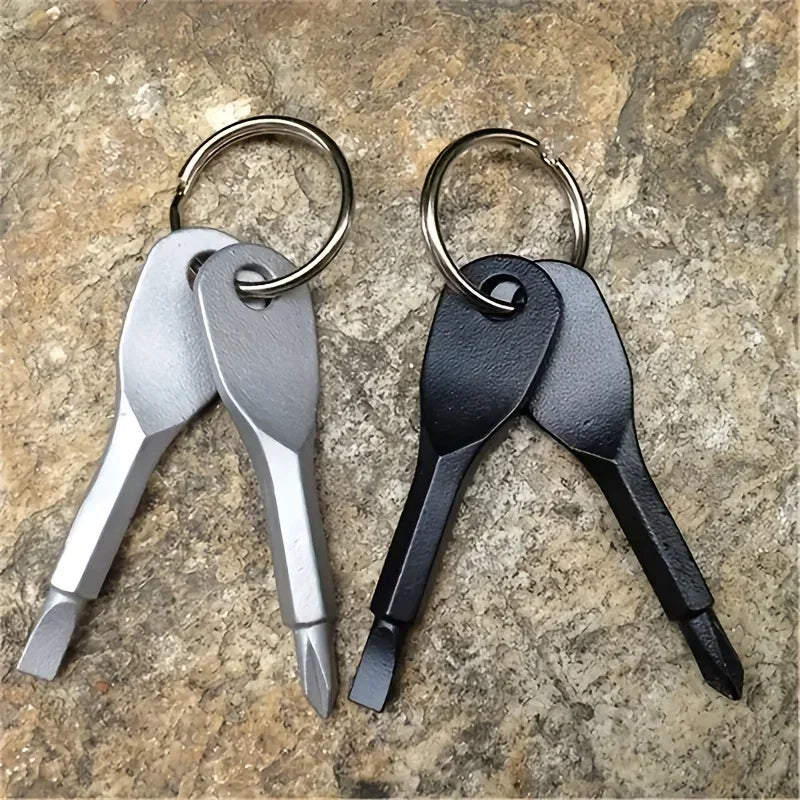 Portable Stainless Steel Phillips Slotted Keychain Screwdriver Set