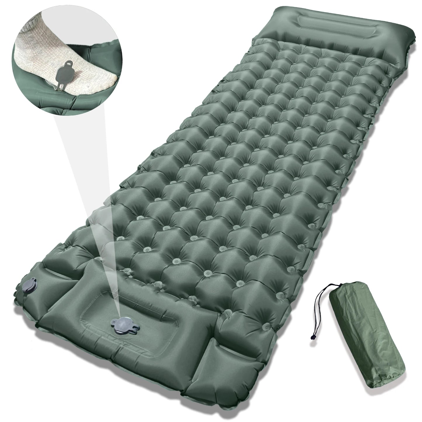 Cozy 10cm Thick Inflatable Mattress - Winter Insulated Camping Pad, Perfect Christmas Gift Idea for Family & Outdoor Adventures