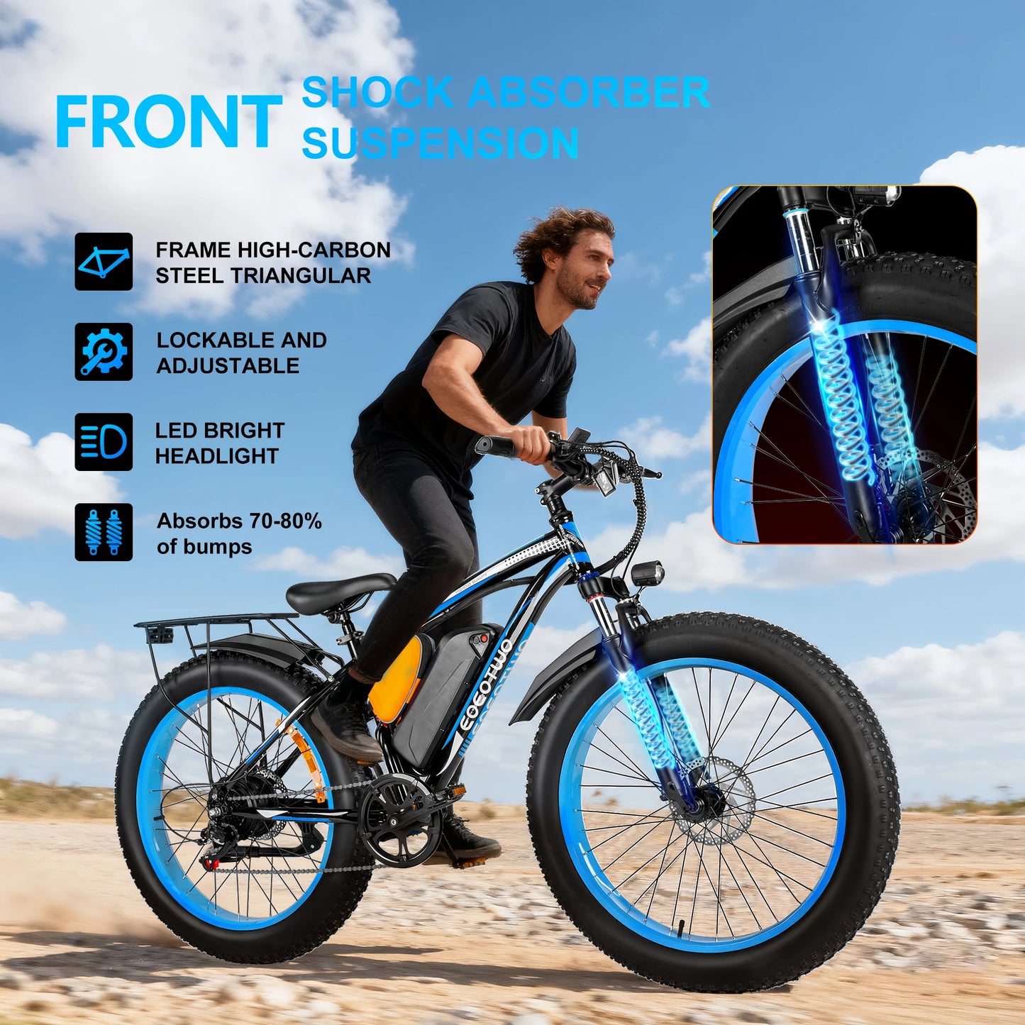 EOEOTWO High Power Electric Fat Tire Bike For Long Distance