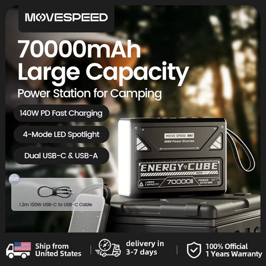 Movespeed Led Camping Lantern 70000mah Rechargeable Emergency Light