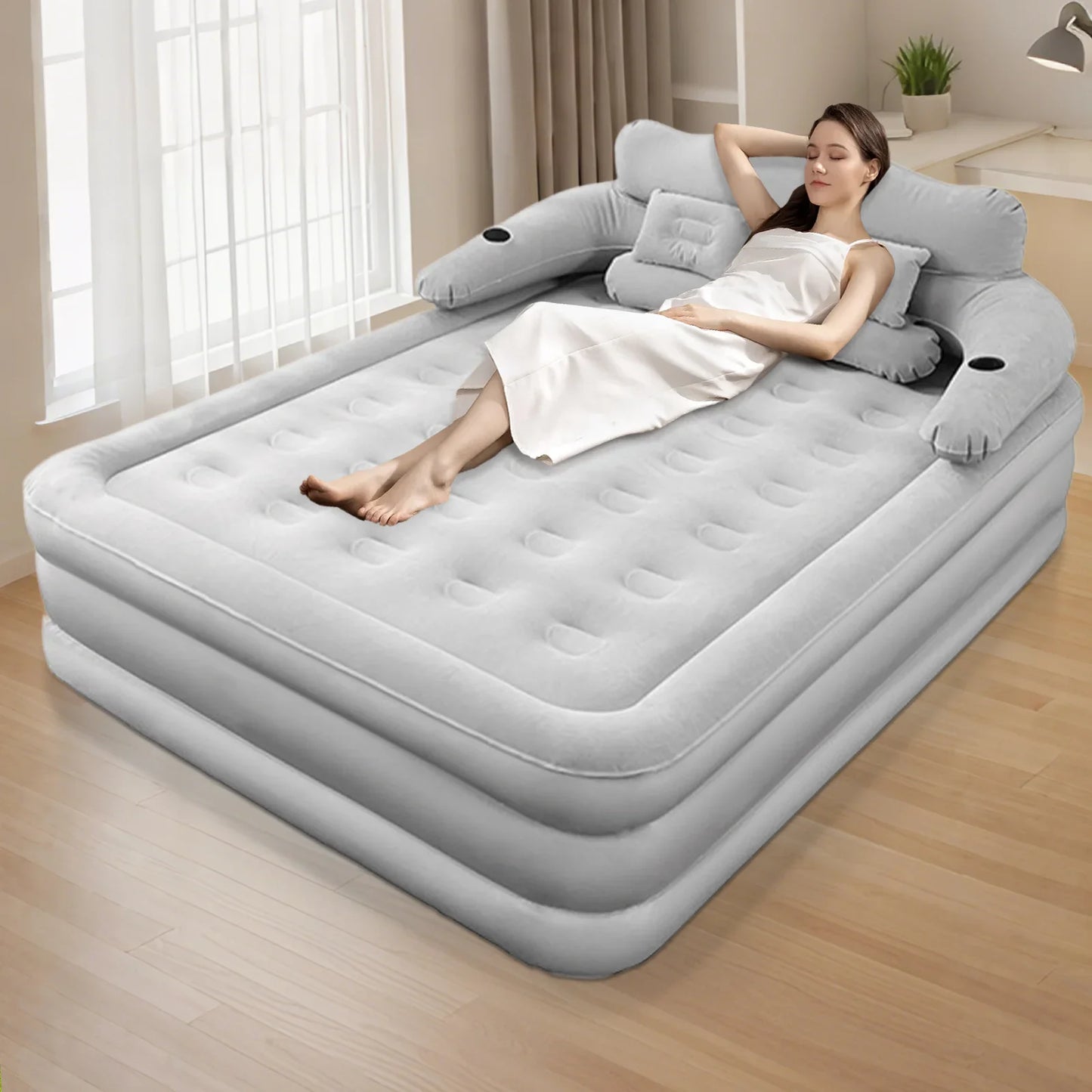 Automatic Inflatable Camping Mattress With Built In Pump Thickened PVC