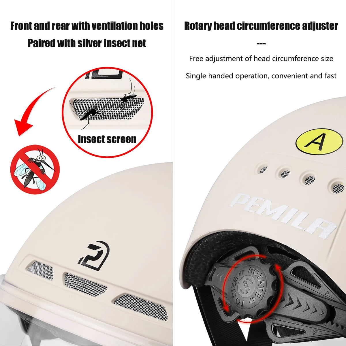 Pemila Cycling Helmet With Goggles And Ear Protection