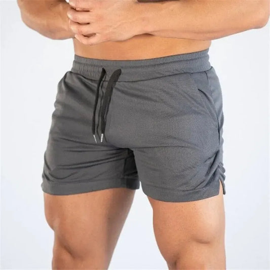 Mens Elastic Waist Fitness Jogging Shorts With Pockets