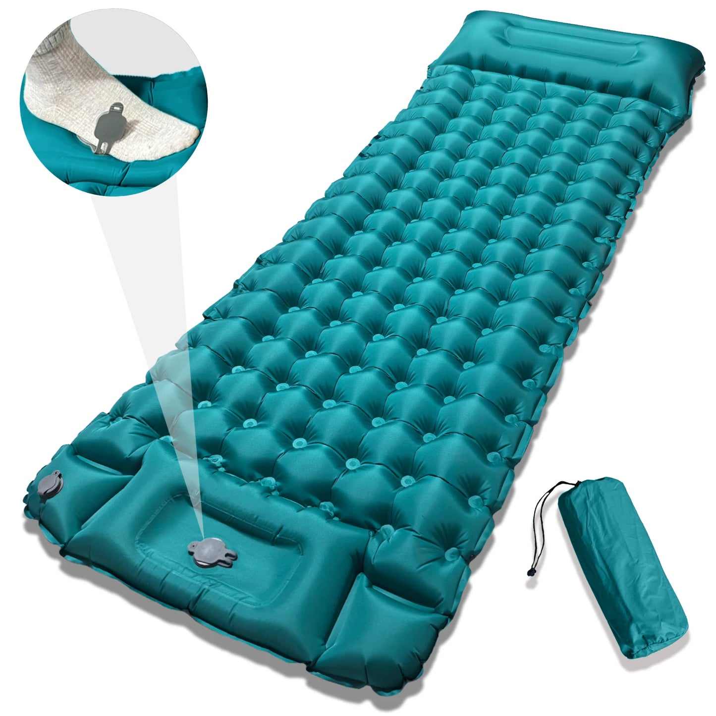 Cozy 10cm Thick Inflatable Mattress - Winter Insulated Camping Pad, Perfect Christmas Gift Idea for Family & Outdoor Adventures
