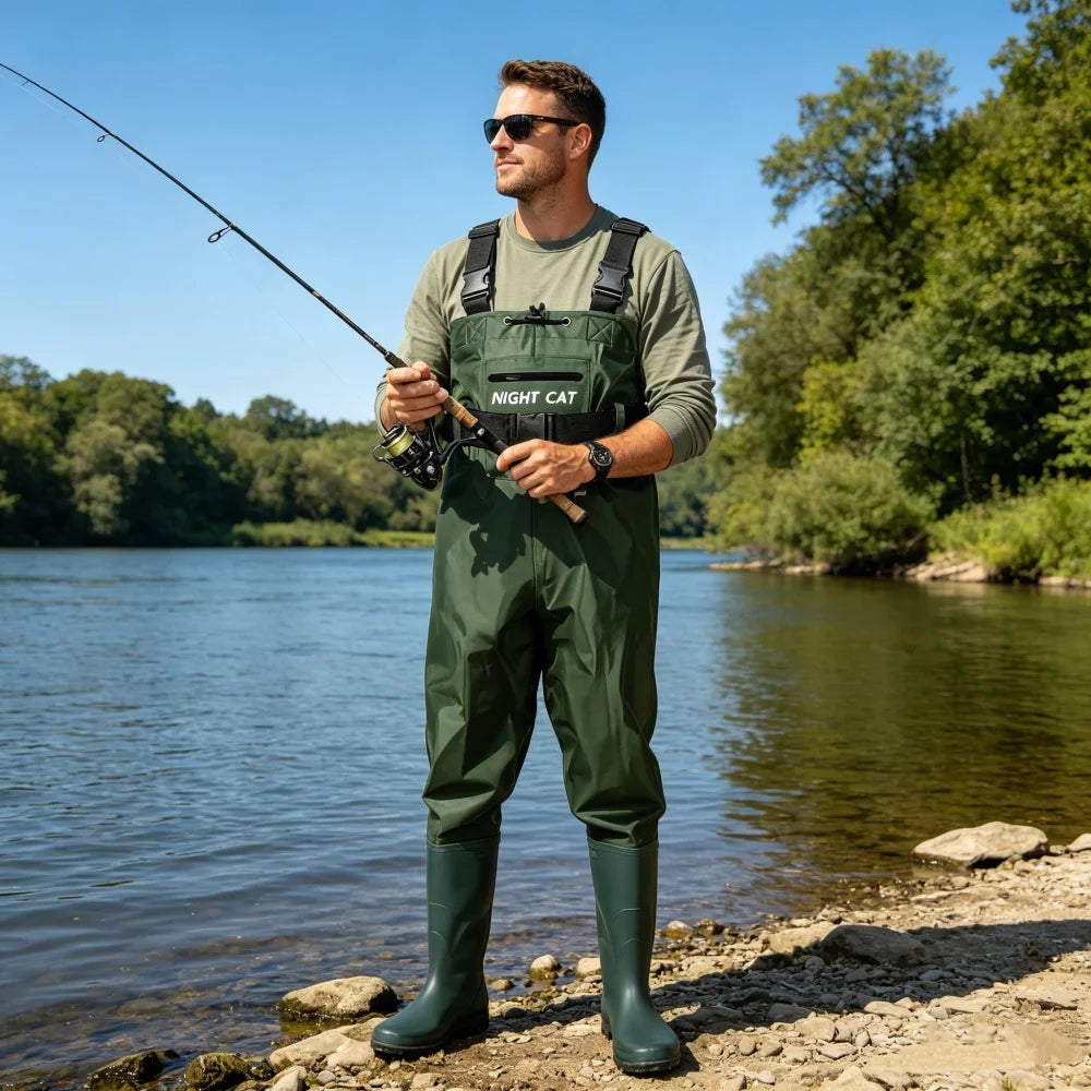 Night Cat Waterproof Chest Wader With Boots For Fishing