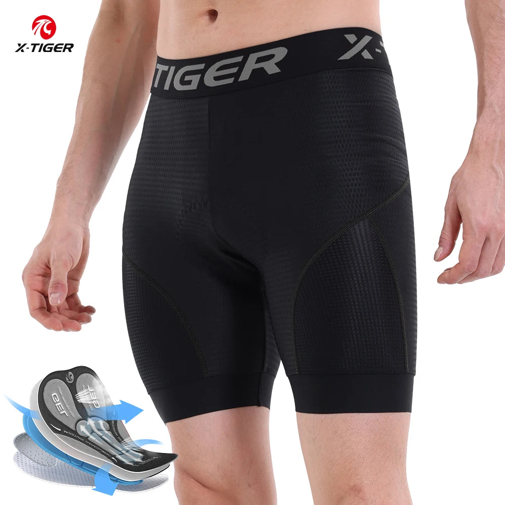 X-Tiger Men Cycling Shorts Featuring Gel Padding And Mesh Venting