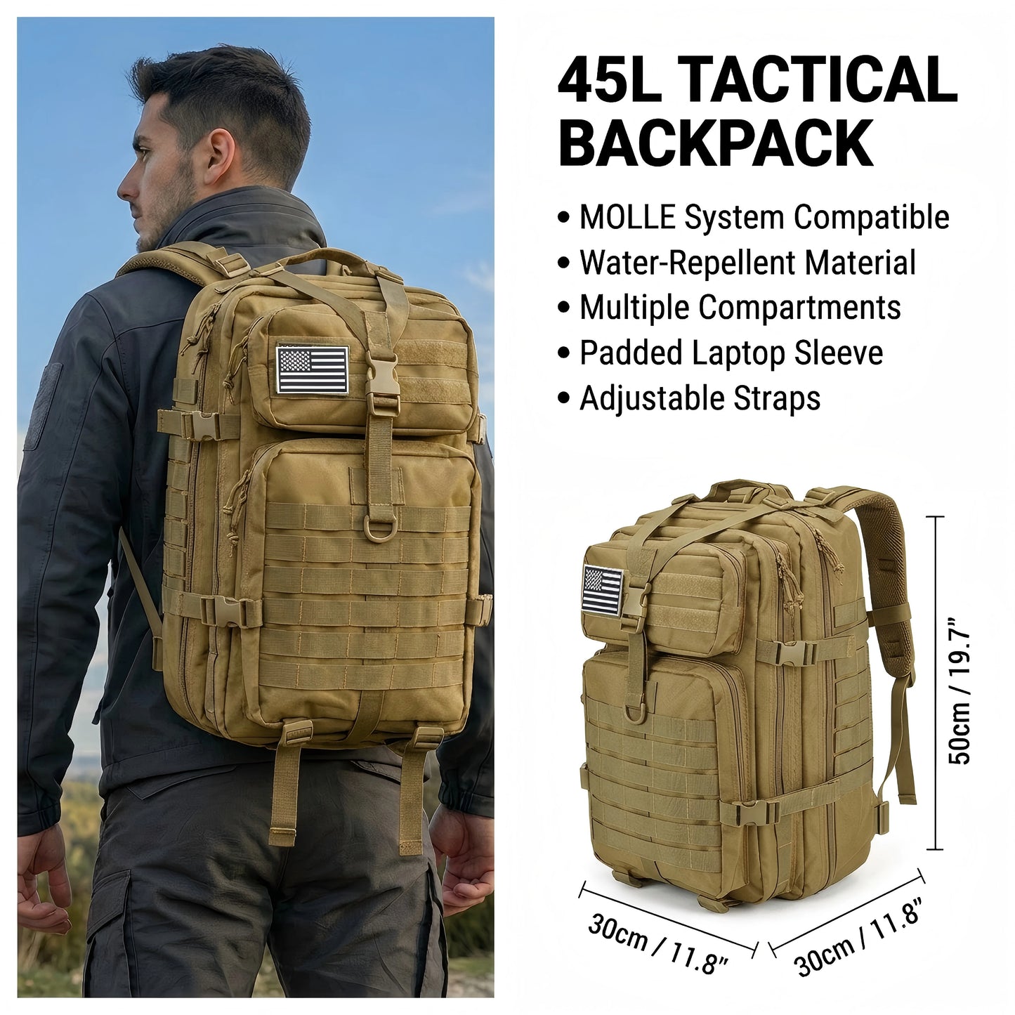 ReFire Gear Tactical Molle Hiking Backpack Camping Mountaineering Rucksack