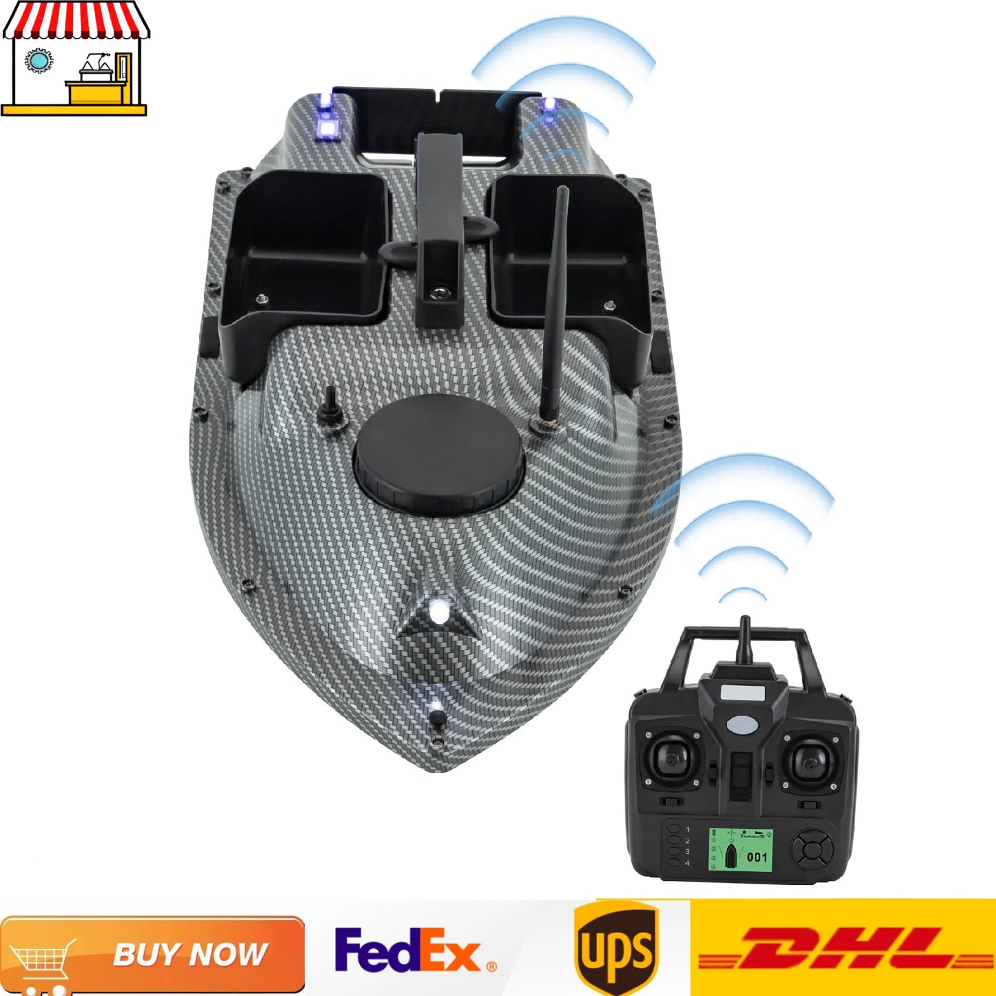 Rechargeable GPS Fishing Boat With Dual Batteries And Remote Control