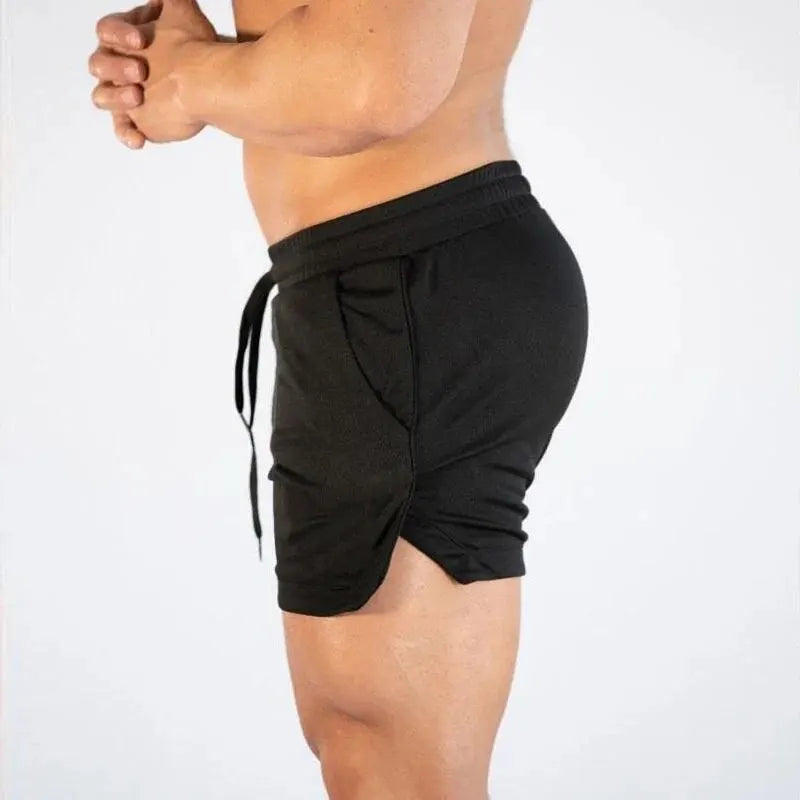 Mens Elastic Waist Fitness Jogging Shorts With Pockets