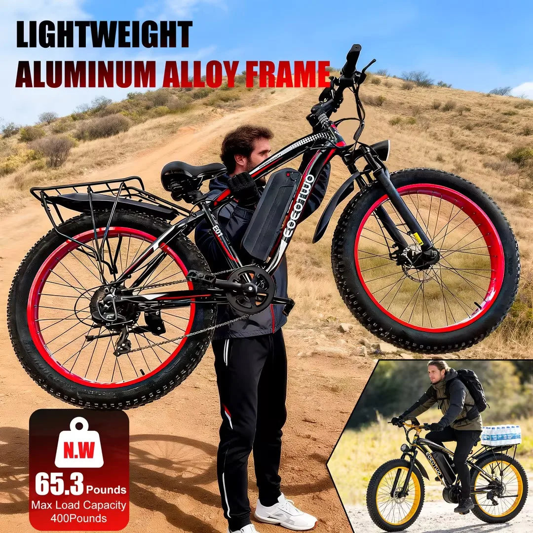 EOEOTWO Heavy Duty Electric Bike With Front Suspension And Rear Rack