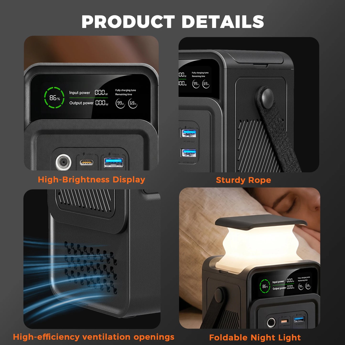 Ctolity 192Wh LiFePO4 Portable Power Station 200W Type C Charger