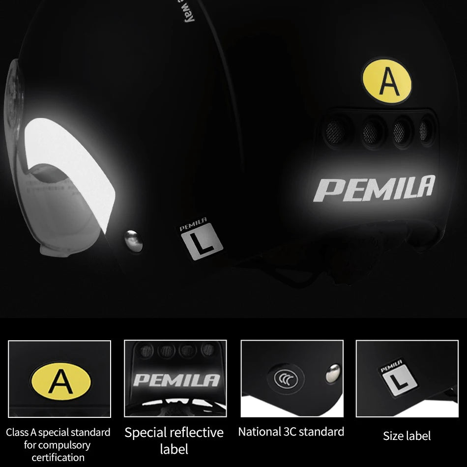Pemila Cycling Helmet With Goggles And Ear Protection