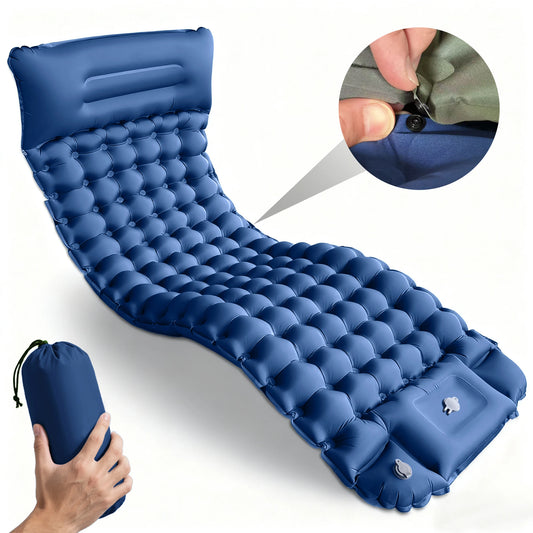 Cozy 10cm Thick Inflatable Mattress - Winter Insulated Camping Pad, Perfect Christmas Gift Idea for Family & Outdoor Adventures