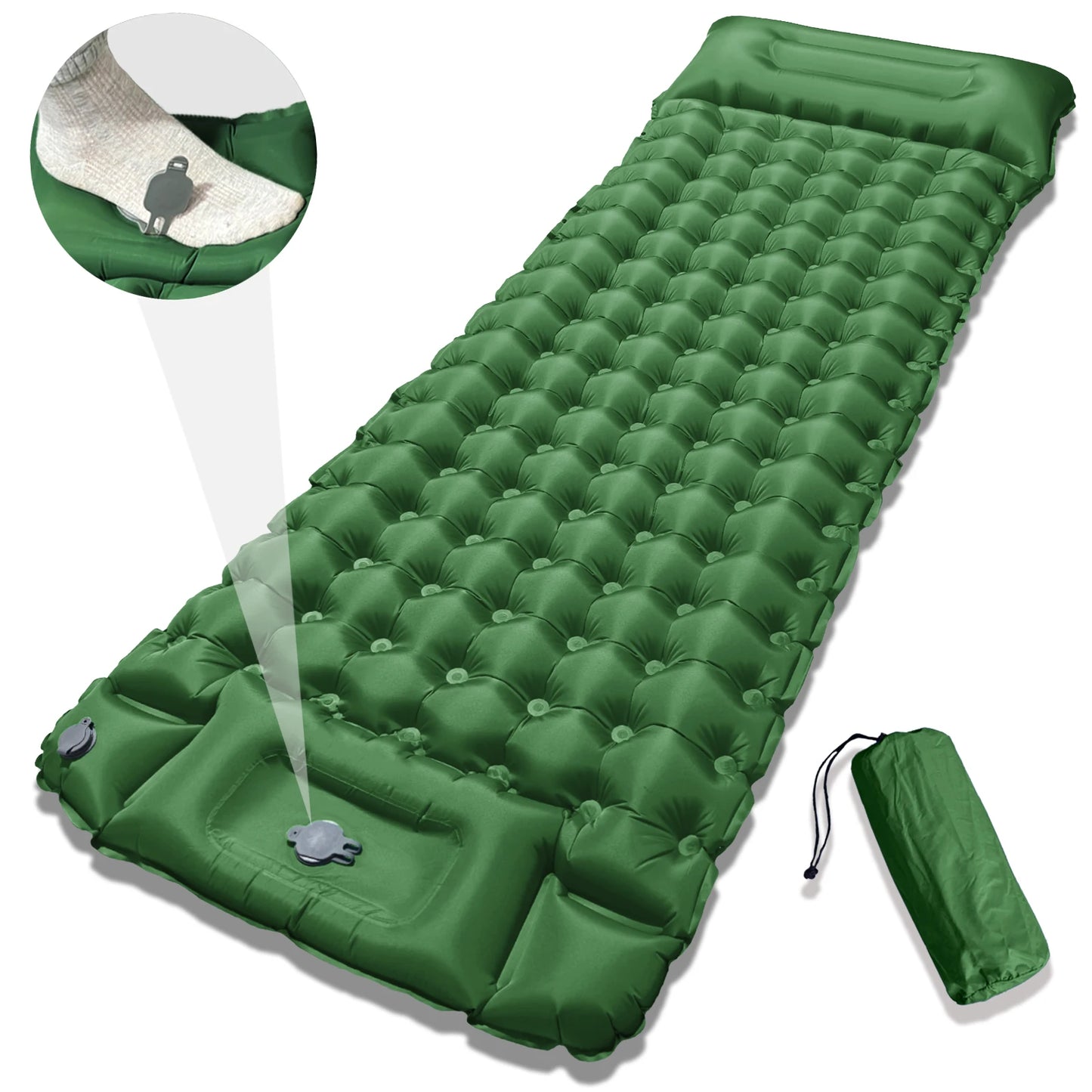 Cozy 10cm Thick Inflatable Mattress - Winter Insulated Camping Pad, Perfect Christmas Gift Idea for Family & Outdoor Adventures