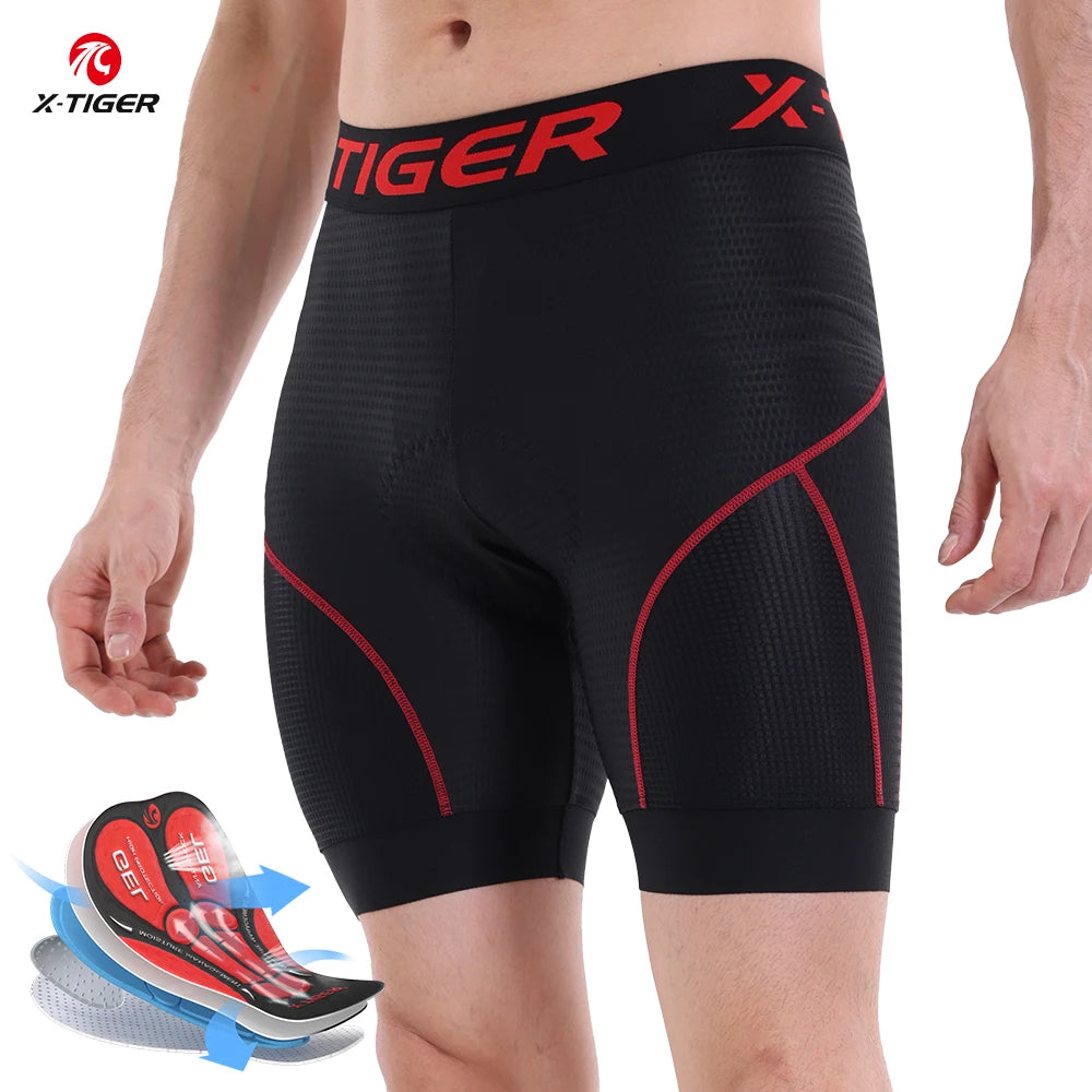 X-Tiger Men Cycling Shorts Featuring Gel Padding And Mesh Venting