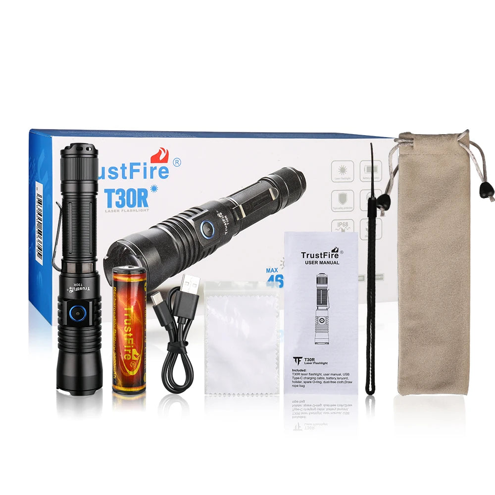 TrustFire T30R Tactical Flashlight 460 Lumen Rechargeable Led Torch