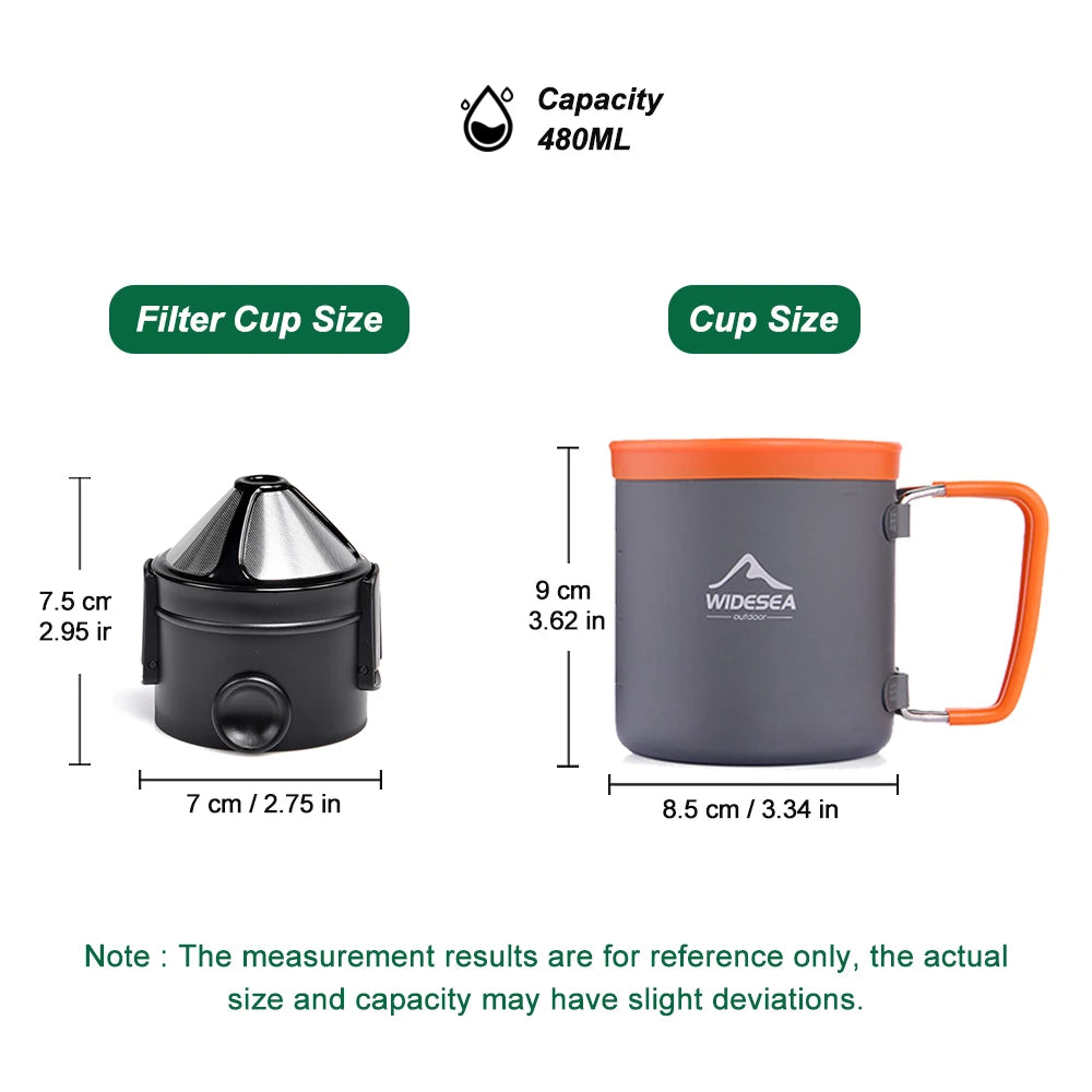 Widesea Lightweight Outdoor Camping Cookware Set With Kettle For Hiking