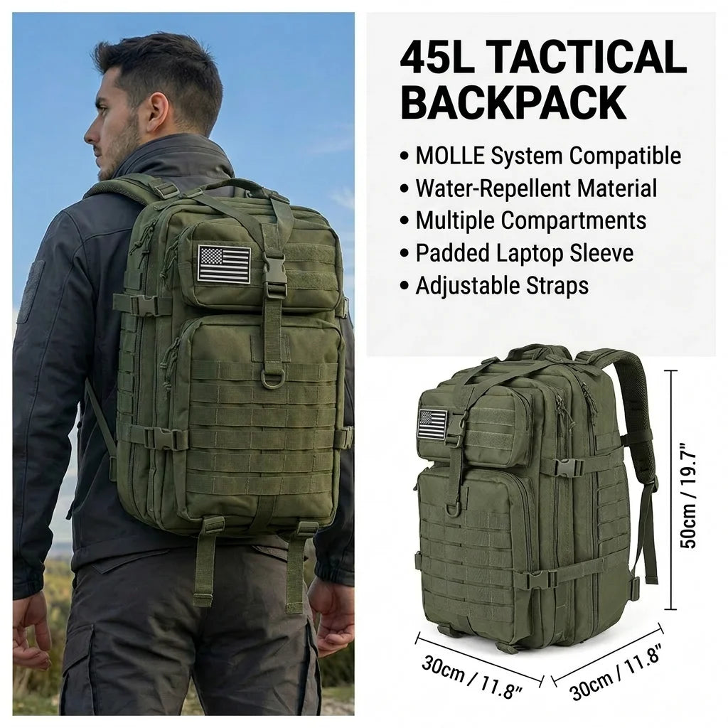 ReFire Gear Tactical Molle Hiking Backpack Camping Mountaineering Rucksack