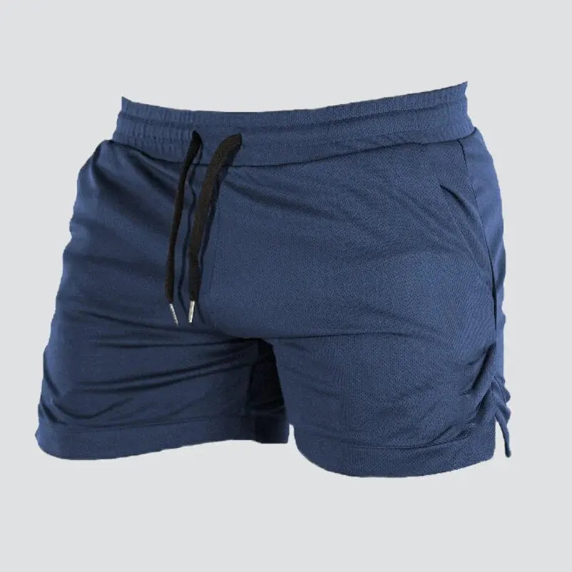 Mens Elastic Waist Fitness Jogging Shorts With Pockets
