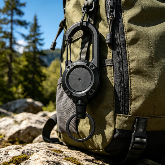 Premium Retractable Keychain With Durable Steel Rope And Carabiner