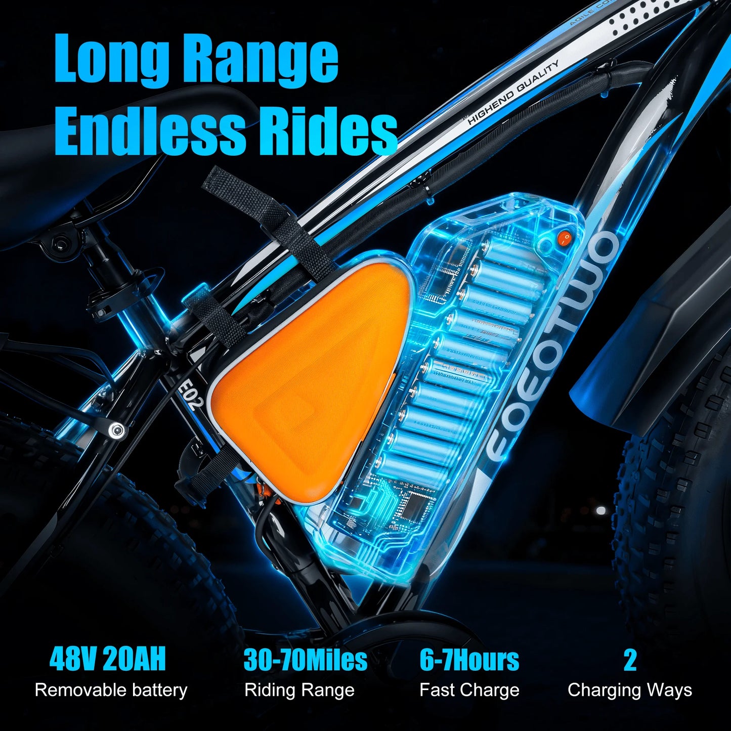 EOEOTWO High Power Electric Fat Tire Bike For Long Distance