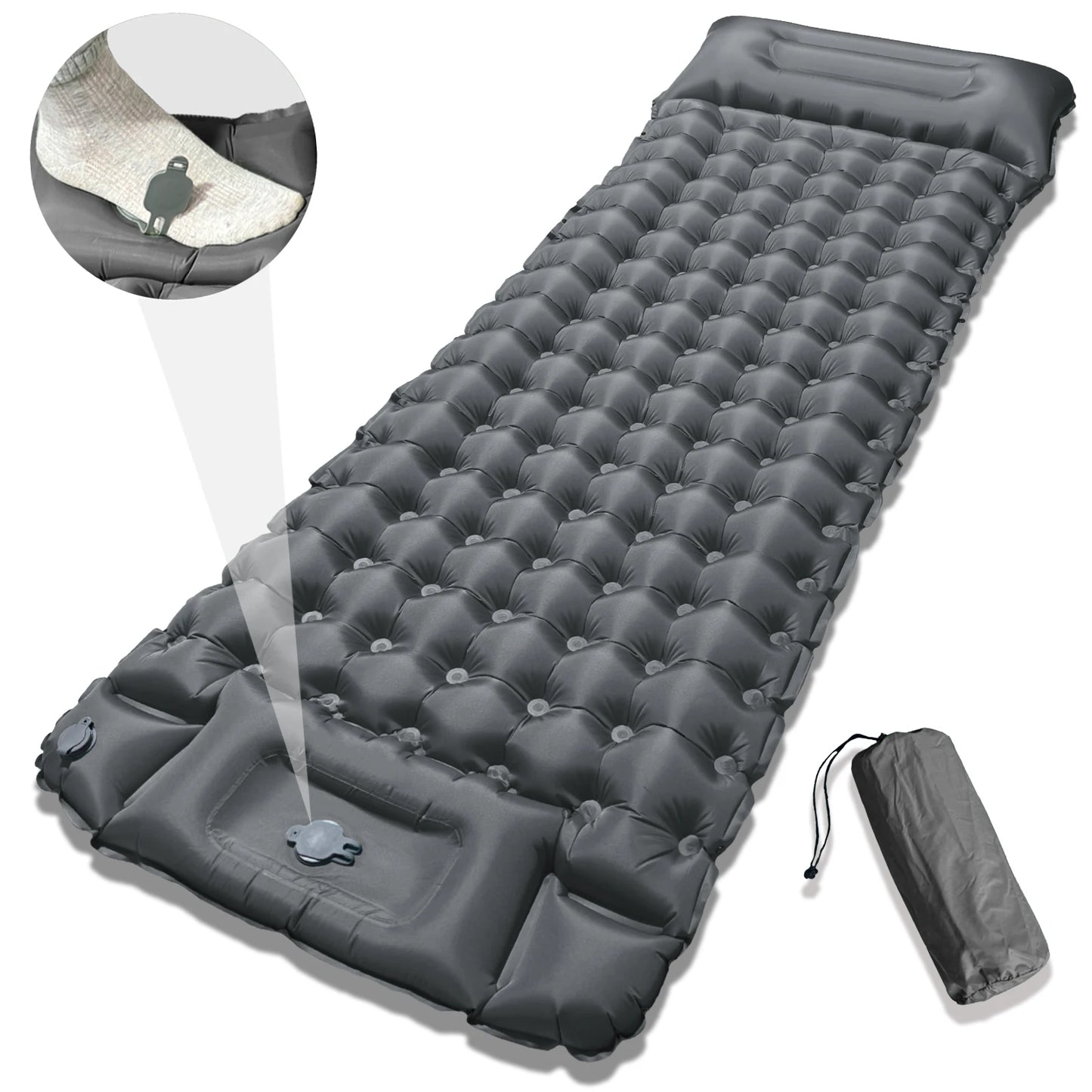 Cozy 10cm Thick Inflatable Mattress - Winter Insulated Camping Pad, Perfect Christmas Gift Idea for Family & Outdoor Adventures