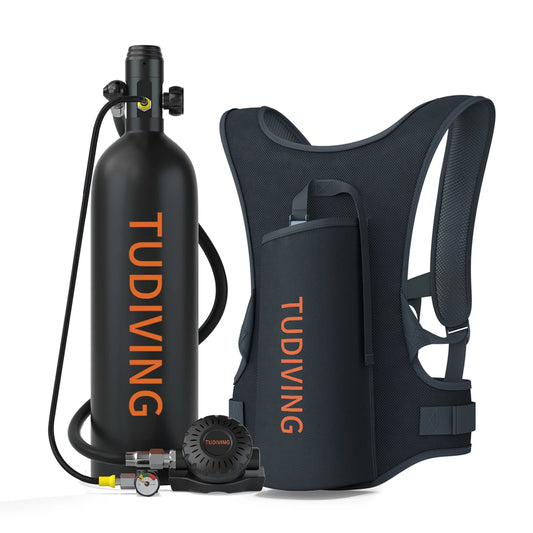 TUDIVING Portable Scuba Tank Refillable Diving Cylinder Underwater Breathing Aid