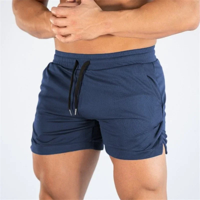 Mens Elastic Waist Fitness Jogging Shorts With Pockets