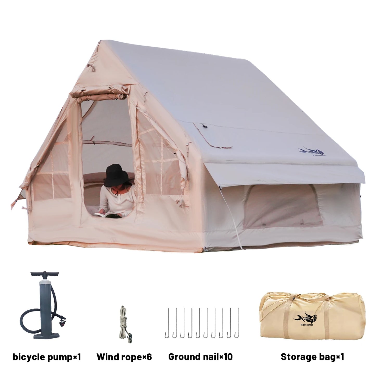 Pakicetus Automatic Inflatable Camping Tent With Stove Port