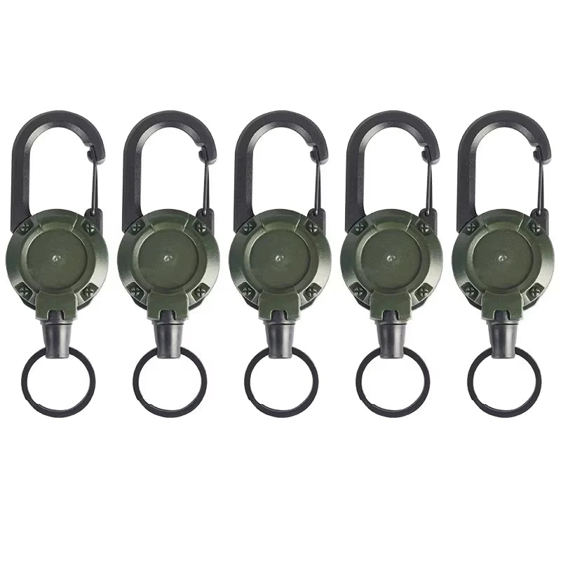 Premium Retractable Keychain With Durable Steel Rope And Carabiner