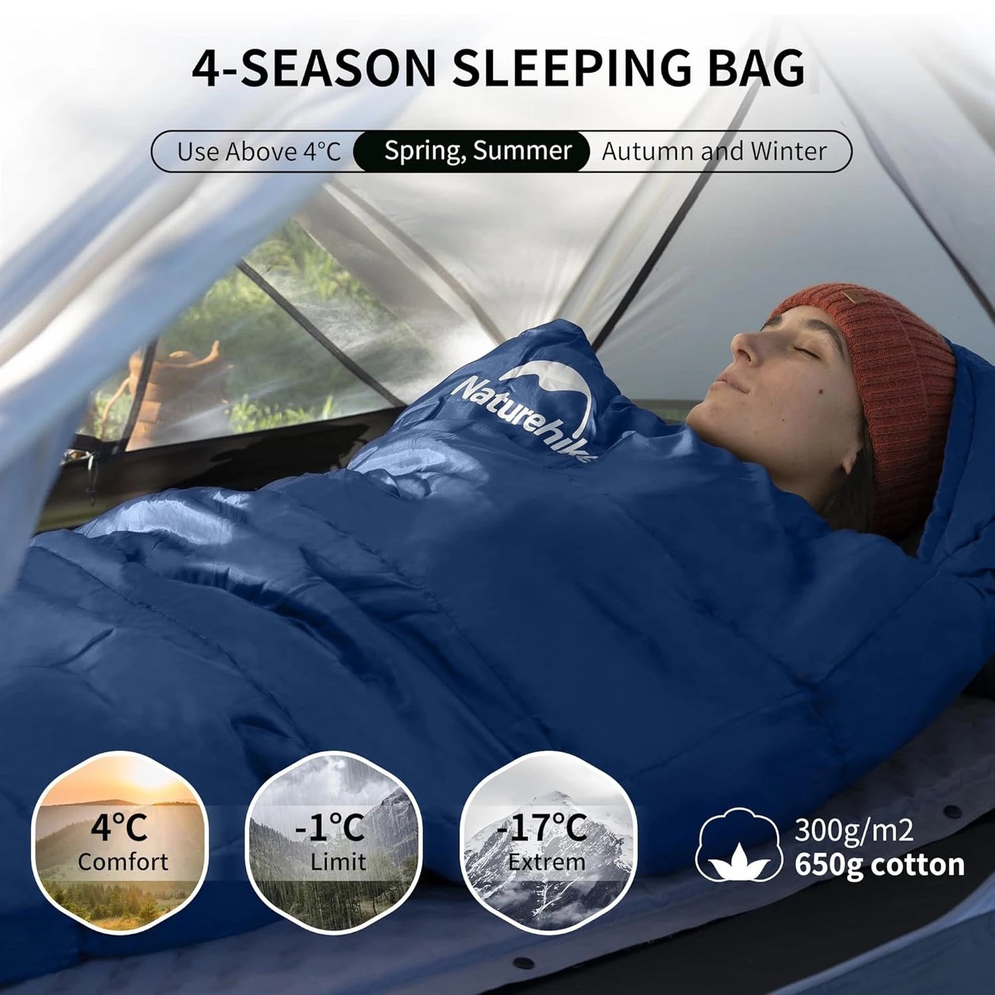 Naturehike Mummy Sleeping Bag For Adults Warm Winter Camping