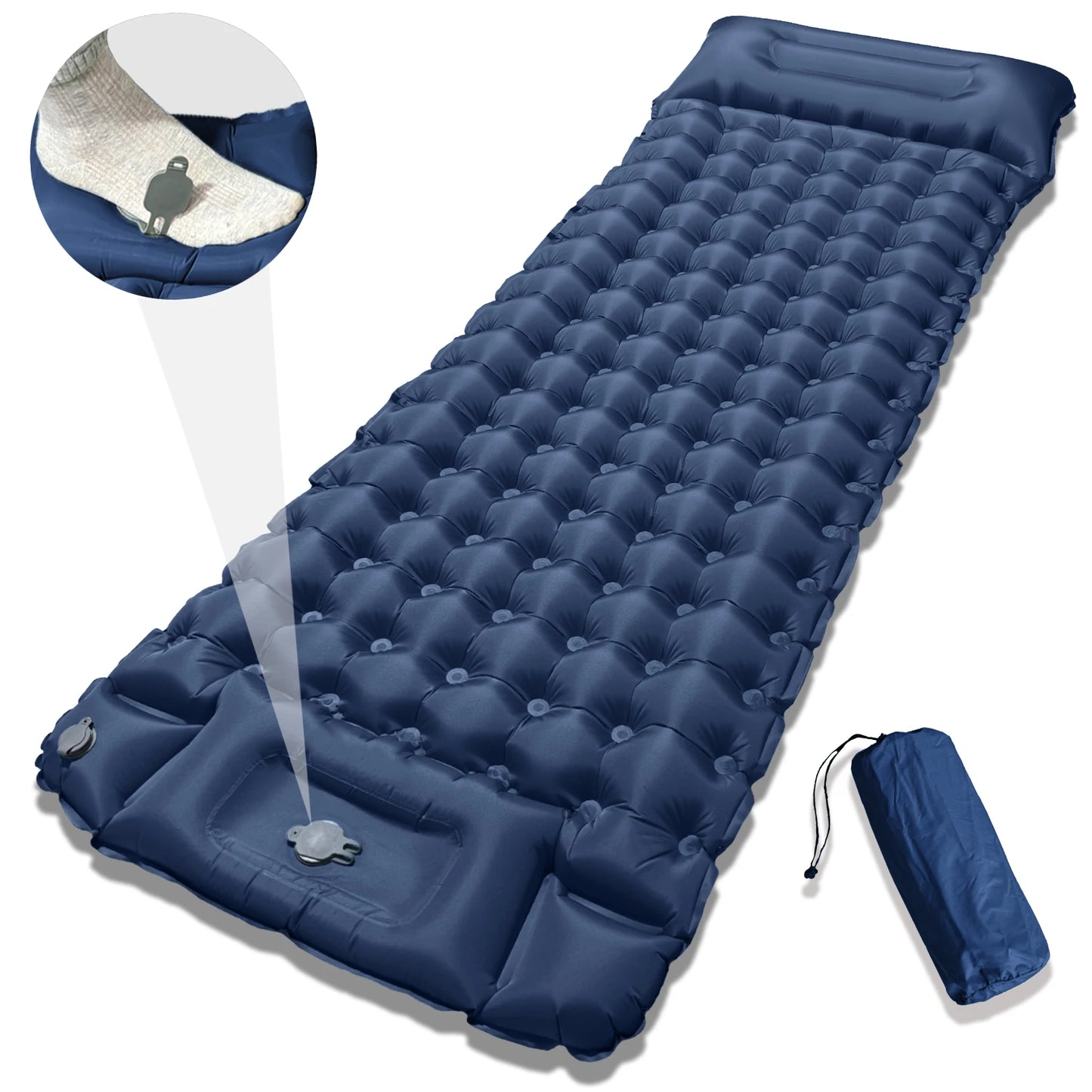 Cozy 10cm Thick Inflatable Mattress - Winter Insulated Camping Pad, Perfect Christmas Gift Idea for Family & Outdoor Adventures