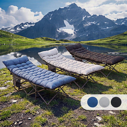 JHK Foldable Camping Cot With Cushion For Outdoor Adventures