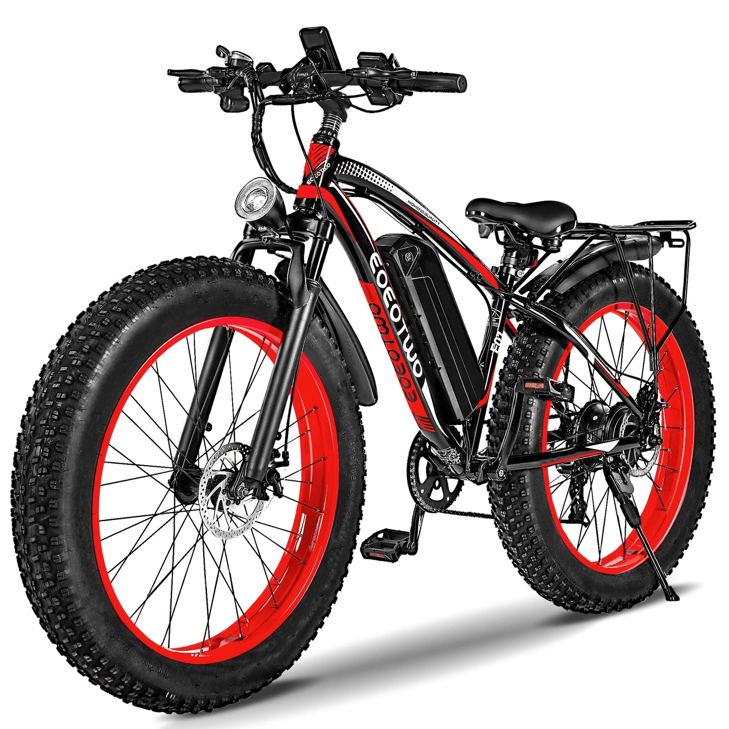 EOEOTWO Heavy Duty Ebike Featuring Front Suspension And Rack