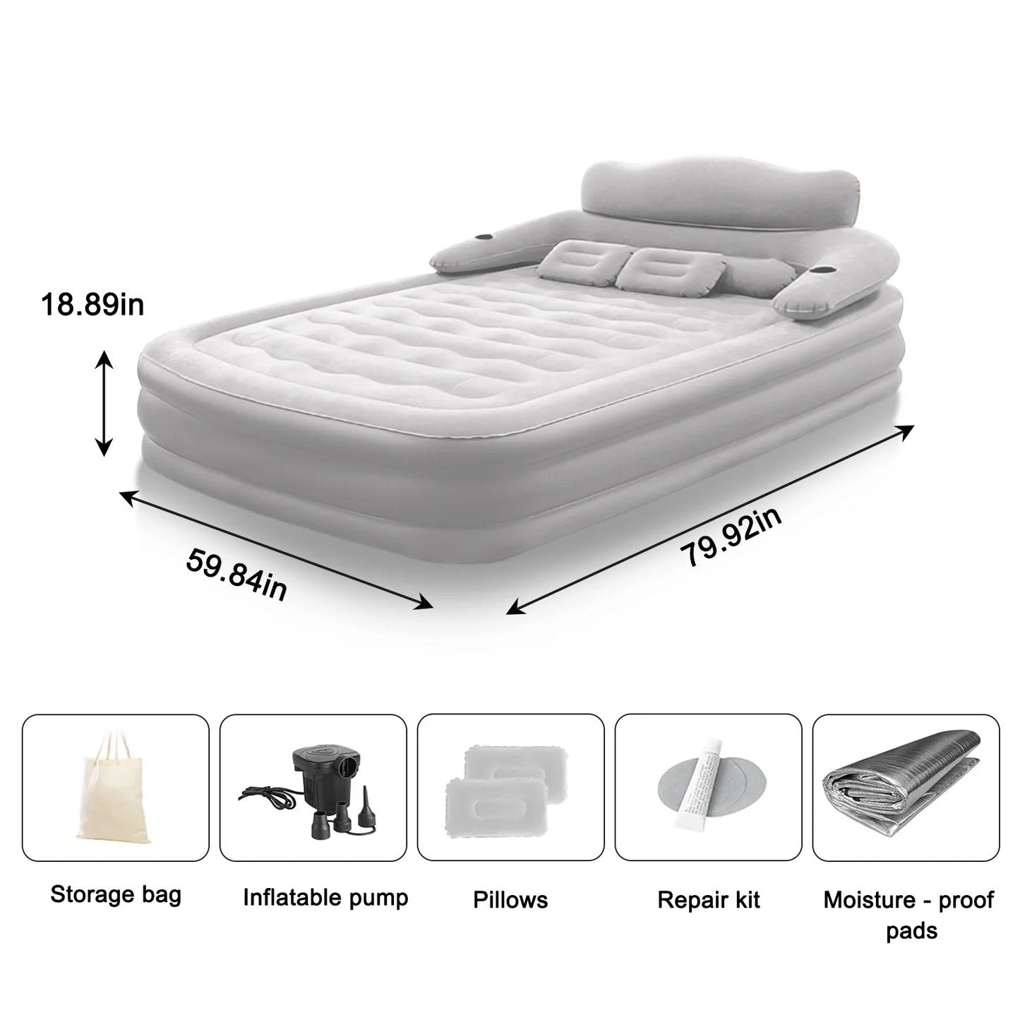 Automatic Inflatable Camping Mattress With Built In Pump Thickened PVC