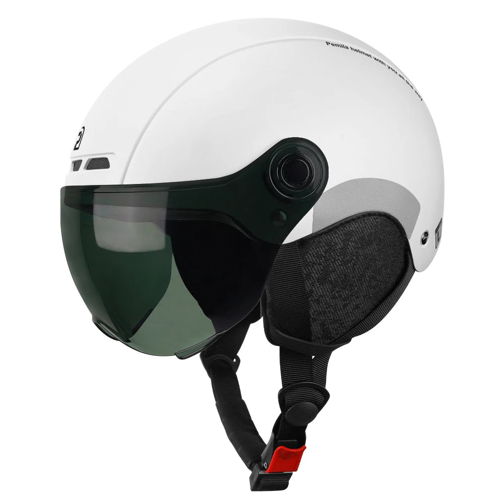 Pemila Cycling Helmet With Goggles And Ear Protection