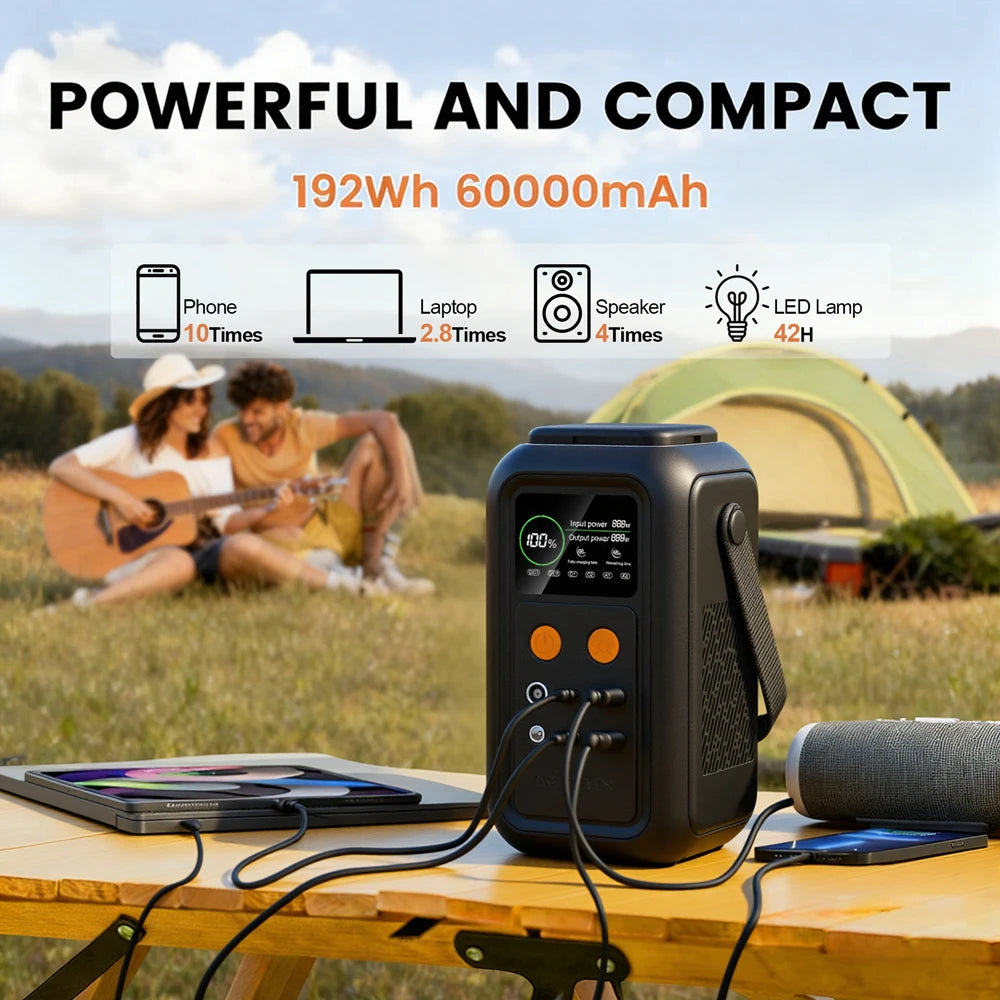 Ctolity 192Wh LiFePO4 Portable Power Station 200W Type C Charger